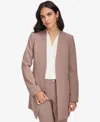 Calvin Klein Womens Solid Polyester Open-front Blazer In Cocoa