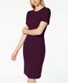 Calvin Klein Women's Round-neck Short-sleeve Sheath Dress In Aubergine