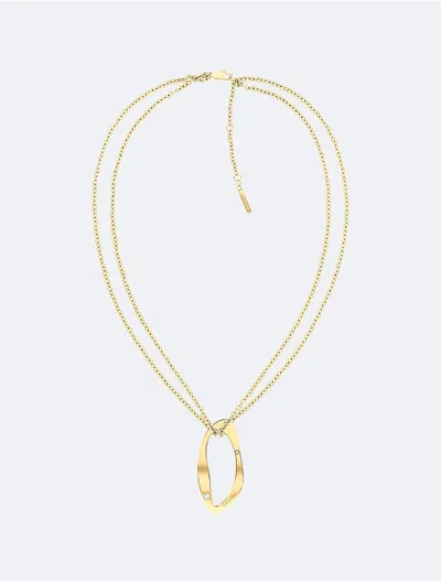 CALVIN KLEIN WOMEN'S ROUND ORGANIC SHAPE PENDANT NECKLACE