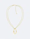 Calvin Klein Gold-plated Stainless Steel Pave Sculptural Pendant Necklace, 18" + 2" Extender In Gold