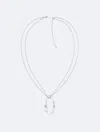 Calvin Klein Women's Round Organic Shape Pendant Necklace In Silver