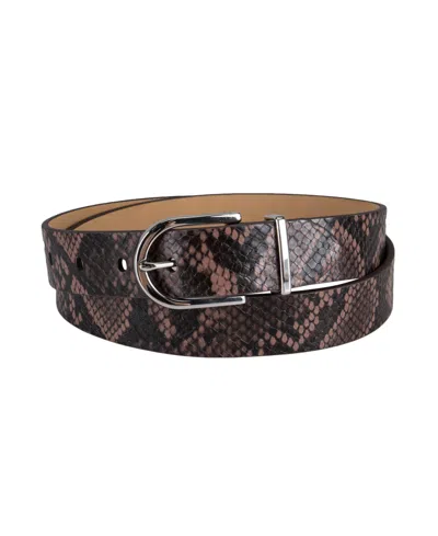 Calvin Klein Women's Rounded Buckle Trouser Pant Dress Belt In Brown Genuine Leather