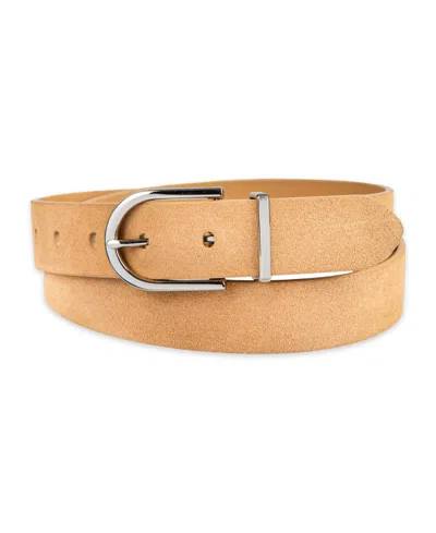 Calvin Klein Women's Rounded Buckle Trouser Pant Dress Belt In Saddle
