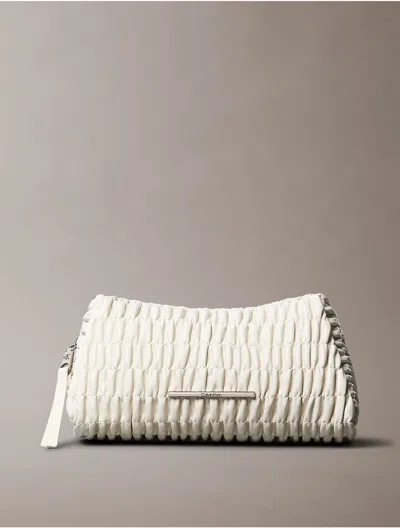 Calvin Klein Women's Ruched Beauty Case In Chalk