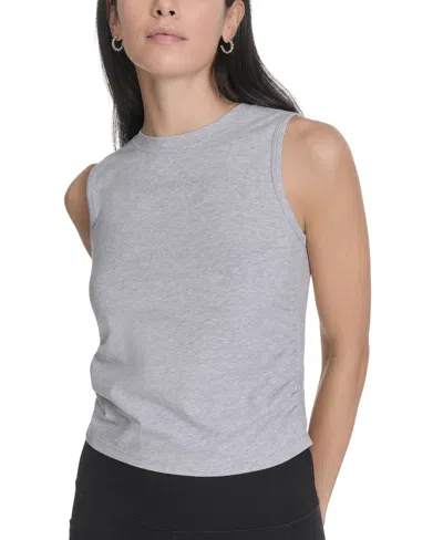 Calvin Klein Women's Ruched Crewneck Logo Tank Top