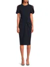 Calvin Klein Ruched Front Sheath Dress In Animal Print