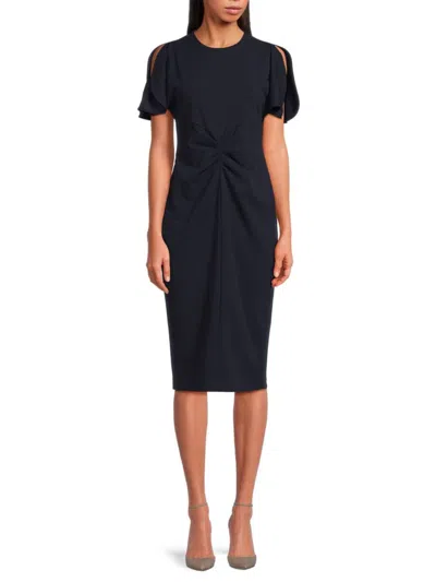 CALVIN KLEIN WOMEN'S RUCHED SHEATH MIDI-DRESS