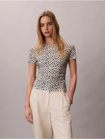 Calvin Klein Women's Ruched Slim T-shirt In Neutral