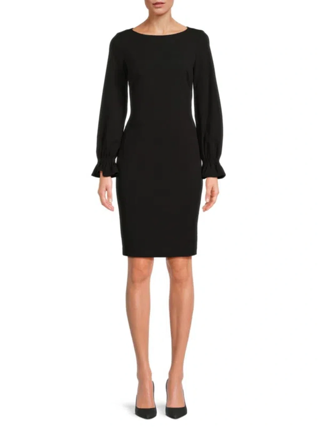 calvin klein ruffle dress black Calvin Klein Women's Clip Dot Tiered Ruffle Dress Black Size 6 - Bed Bath &  Beyond