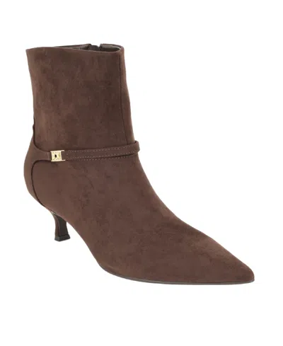 Calvin Klein Women's Sanzey Kitten Heel Booties In Brown
