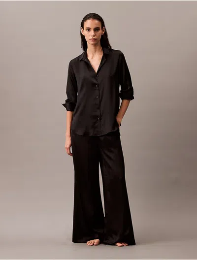 Calvin Klein Women's Satin Button-down Shirt