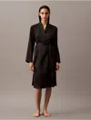 Calvin Klein Women's Satin Robe In Black