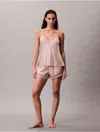 Calvin Klein Women's Satin Sheen Cami In Brown