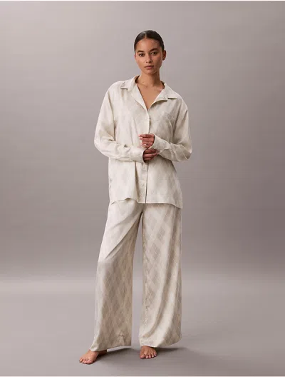 Calvin Klein Women's Satin Sheen Sleep Pants In Neutral