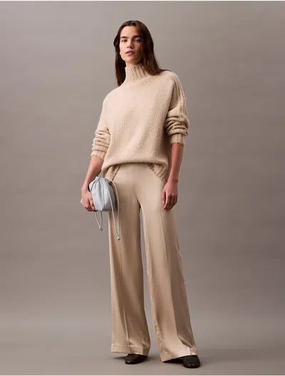 CALVIN KLEIN WOMEN'S SATIN STRETCH WIDE LEG PANTS