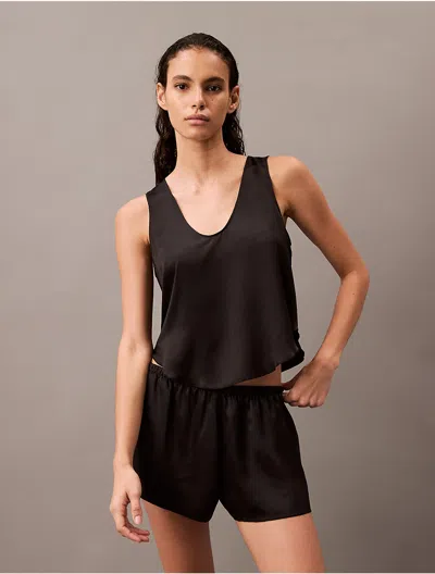 Calvin Klein Women's Satin Tank Top In Black