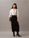Calvin Klein Women's Satin V-neck Blouse