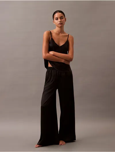 Calvin Klein Women's Satin Wide Leg Sleep Pants