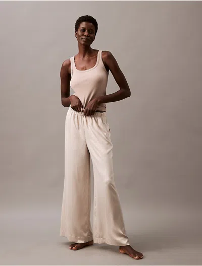 Calvin Klein Women's Satin Wide Leg Sleep Pants