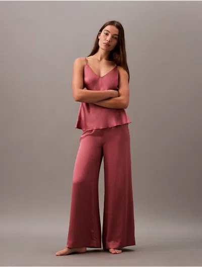 Calvin Klein Women's Satin Wide Leg Sleep Pants In Terrazzo