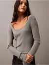 Calvin Klein Women's Scoop Neck Rib Sweater