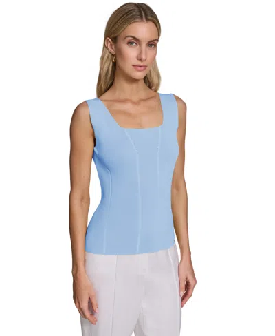 Calvin Klein Women's Scoop Neck Sweater Tank Top In Blue