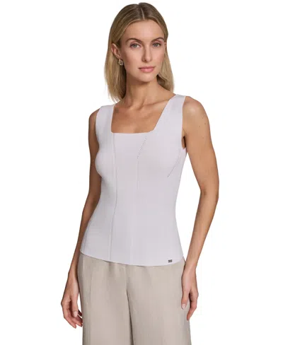 Calvin Klein Women's Scoop Neck Sweater Tank Top In White