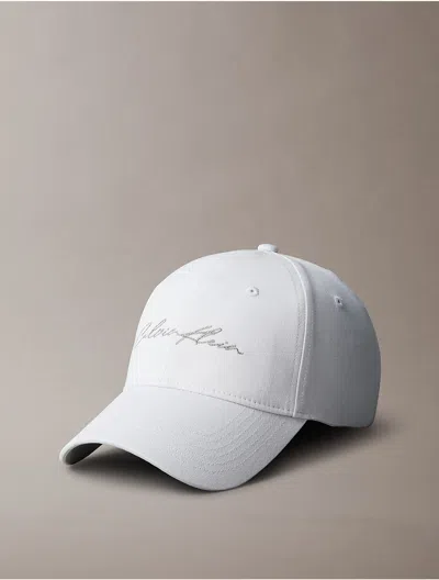 Calvin Klein Women's Script Logo Baseball Cap In White