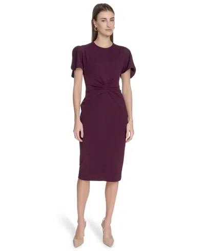 Calvin Klein Women's Scuba Crepe Sheath Dress In Purple