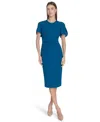 Calvin Klein Ruched Front Sheath Dress In Green