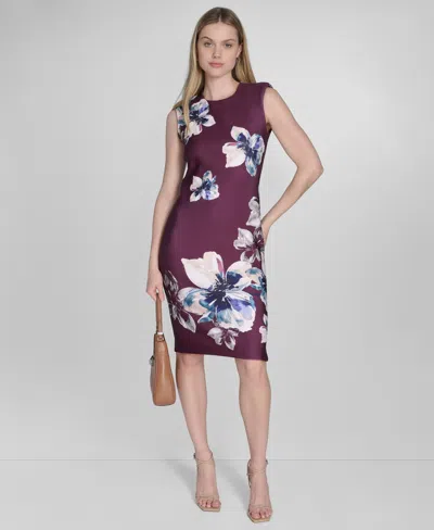 Calvin Klein Women's Scuba Floral-print Sheath Dress
