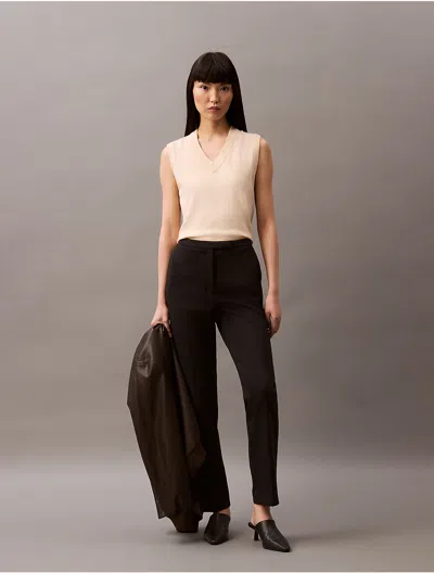 Calvin Klein Women's Scuba Slim Fit Pants In Black Beauty