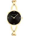 Calvin Klein Women's Sculpted Embrace Gold Tone Stainless Steel Bracelet Watch, 28mm In Gold