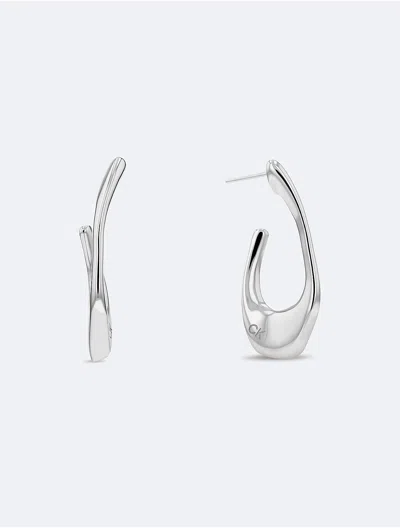 CALVIN KLEIN WOMEN'S SCULPTED HOOP EARRINGS