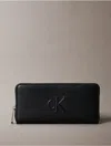 Calvin Klein Women's Sculpted Impression Zip Wallet In Black