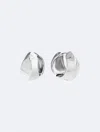 Calvin Klein Small Logo-etched Sculpted Hoop Earrings, 0.91" In Silver