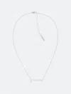 Calvin Klein Logo-etched Sculpted Pendant Necklace, 16" + 2" Extender In Metallic