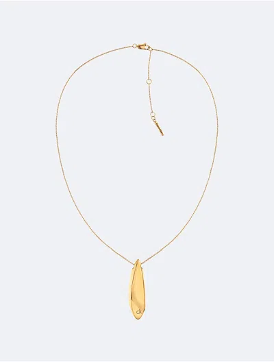 Calvin Klein Women's Sculptural Contour Vertical Pendant Necklace In Gold