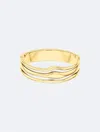 Calvin Klein Stainless Steel Wavy Triple-row Bangle Bracelet In Gold