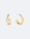 Calvin Klein Medium Wavy Triple-row C-hoop Earrings, 1.04"