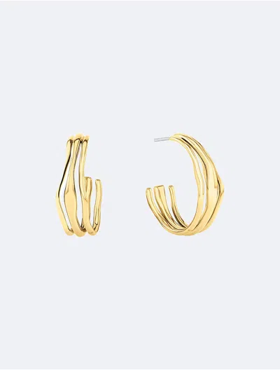 CALVIN KLEIN WOMEN'S SCULPTURAL FLUID SHAPE HOOP EARRINGS