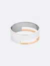 Calvin Klein Women's Sculptural Hinged Bangle In Two Tone