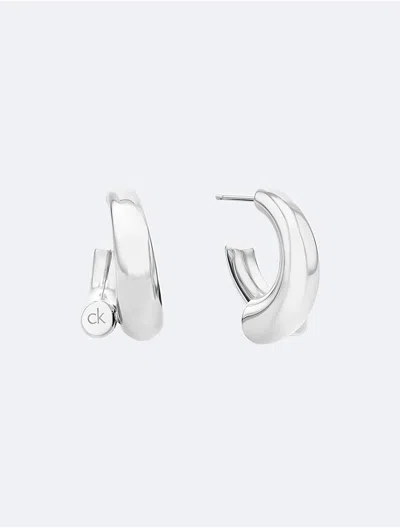 CALVIN KLEIN WOMEN'S SCULPTURAL ROUND EARRINGS