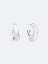 Calvin Klein Silver-tone Ck Spiral Curve Drop Earrings In Silver