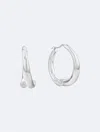 Calvin Klein Women's Sculptural Round Hoop Earrings In Silver