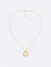 Calvin Klein Gold-tone Stainless Steel Twist Ring Pendant Necklace, 16" + 2" Extender