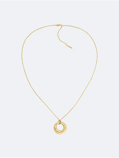 CALVIN KLEIN WOMEN'S SCULPTURAL ROUND PENDANT NECKLACE