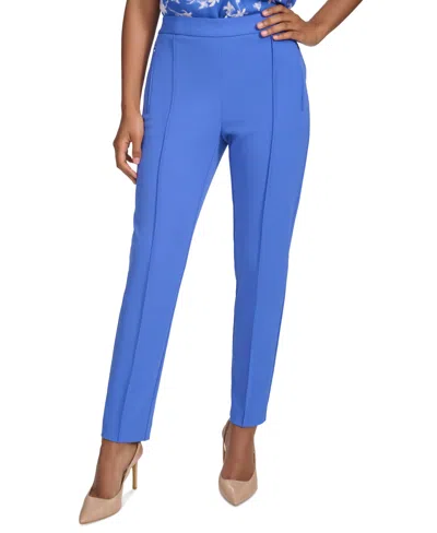 Calvin Klein Women's Seam-front Pull-on Pants In Dazzlng Bl