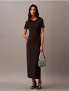 Shop Calvin Klein Women's Second Skin Midi Dress In Black