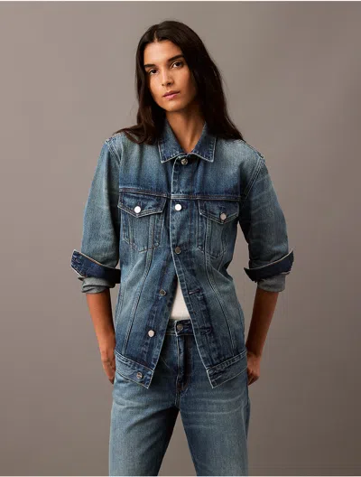 Calvin Klein Women's Selvedge Denim Jacket In Alloy Indigo